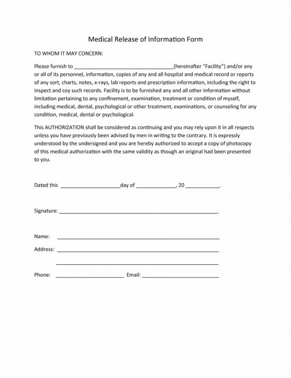10 Authorization To Release Information Form Template Template Free 