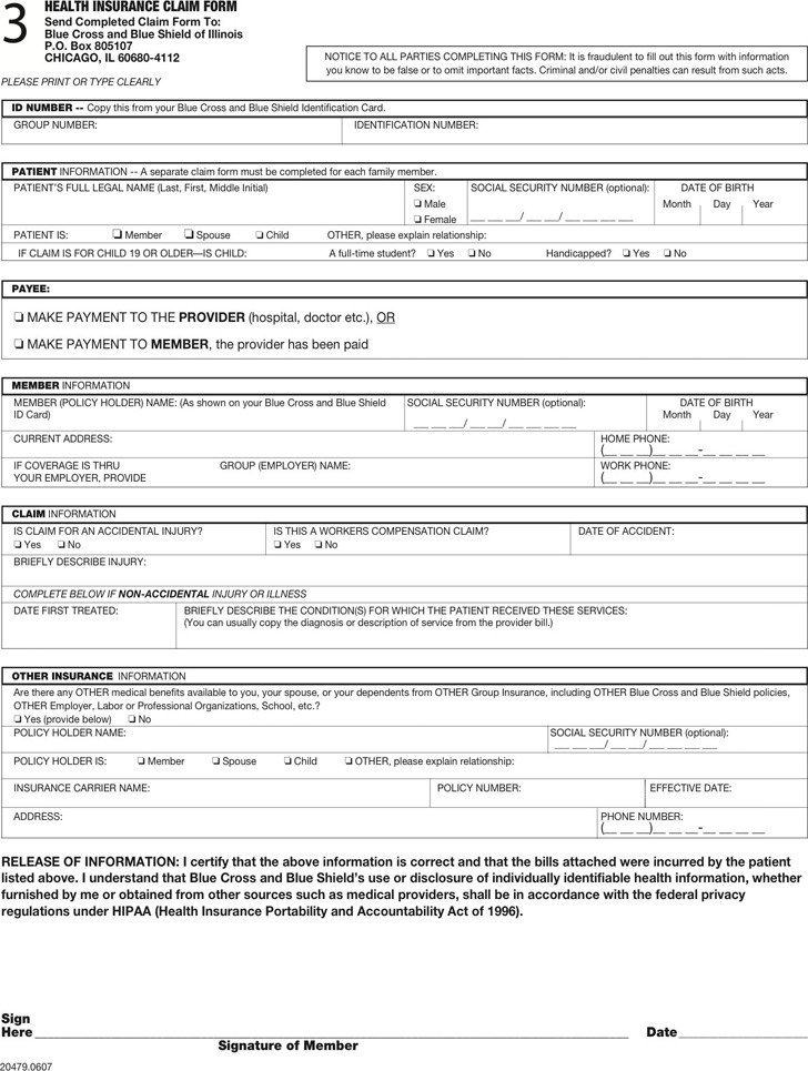 10 Medical Claim Form Free Download