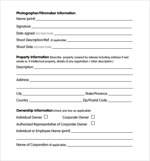 15 Property Release Forms To Download For Free Sample Templates