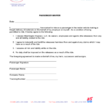 2021 Passenger Waiver Form Fillable Printable PDF Forms Handypdf