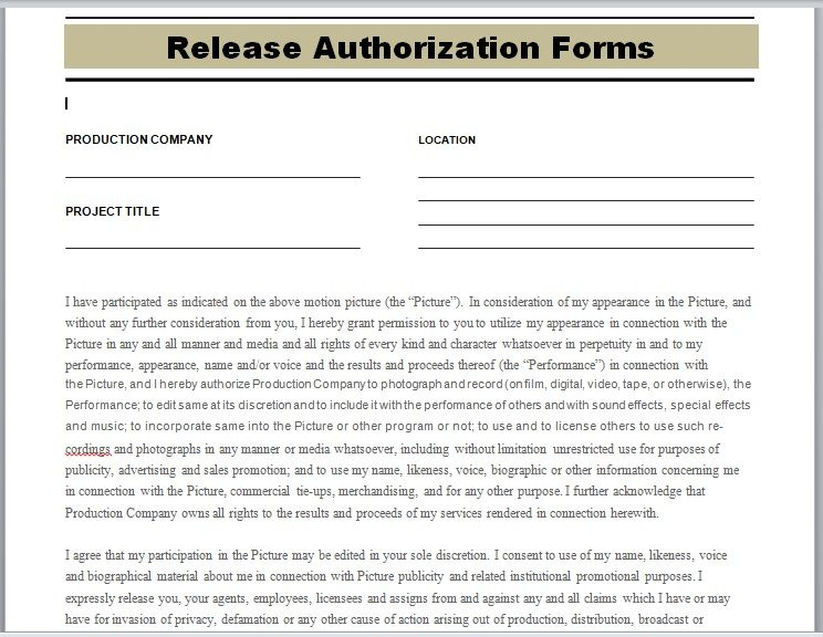 23 Free Release Authorization Forms Templates Bash