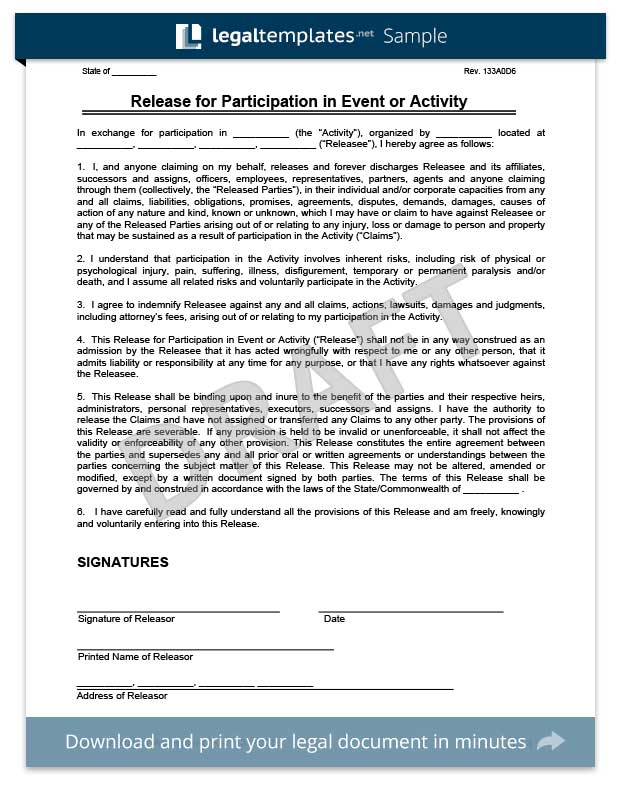 25 General Release Of Liability Form Download Word PDF 