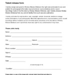 48 Talent Release Form Templates Photo Video TemplateLab