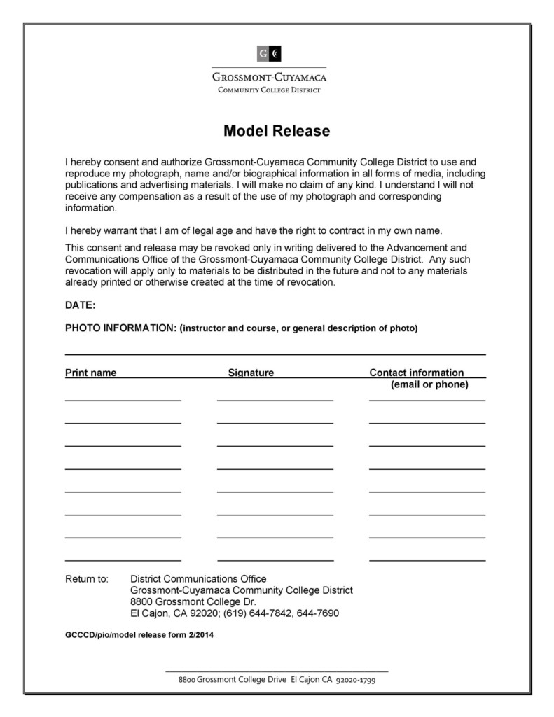 50 Best Model Release Forms Free Templates TemplateLab