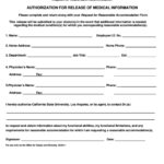 Ada Medical Release Form California State University Los Angeles