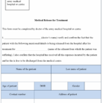 Army Medical Release Form Editable Forms