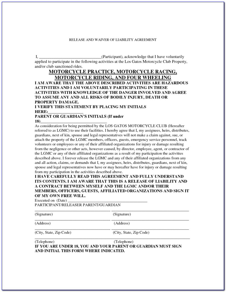 Bike Run Waiver Form Form Resume Examples wQOjQqX5x4