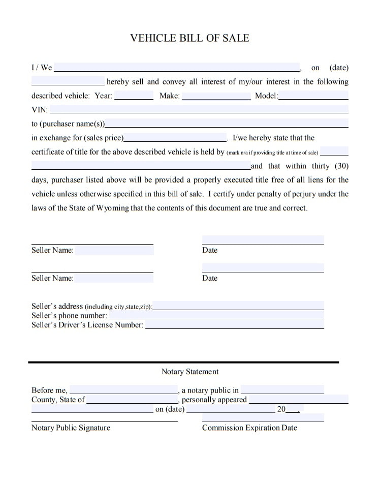 Bill Of Sale For Car Template Printable In 2021 Bill Of Sale Car 