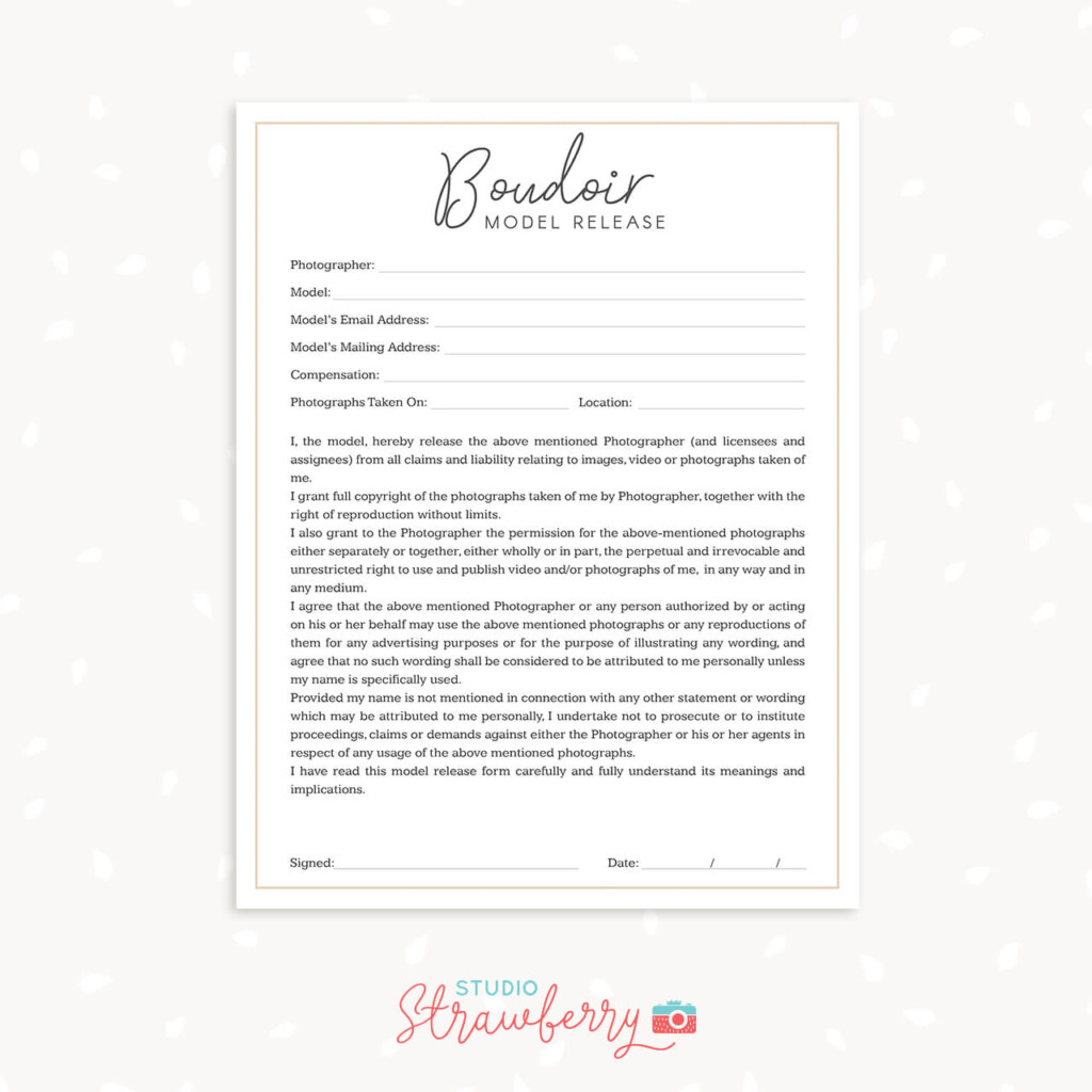 Boudoir Photography Forms Bundle Strawberry Kit