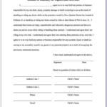 Car Accident Release Of Liability Form California Form Resume