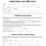 Child Care Provider Agreement Medical Release And Liability Waiver