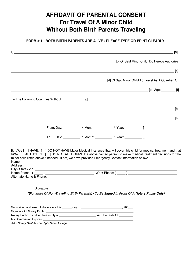 Child Travel Consent Form Fill Out And Sign Printable PDF Template 