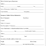 Emergency Medical Release Form Editable Forms