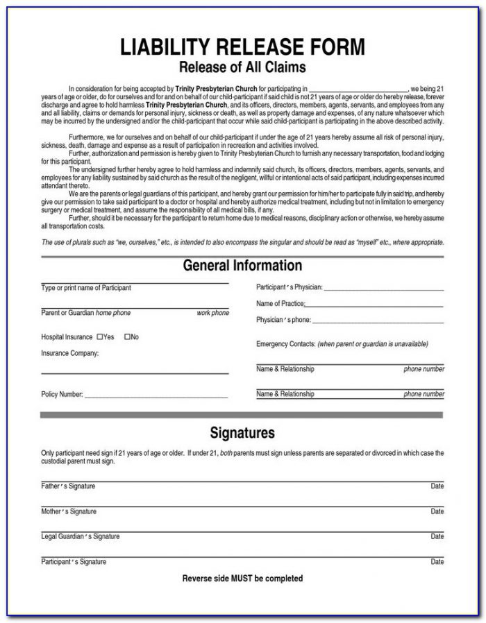 Equine Liability Release Form Free Universal Network