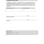 Equipment Release Form Sample In Word And Pdf Formats