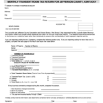 Fillable Form Tr1m Monthly Transient Room Tax Return For Jefferson