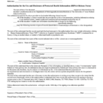 Fillable Hipaa Form Authorization For The Use And Disclosure Of