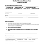 Fillable Medical Records Release Form Printable Pdf Download
