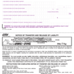 Fillable Notice Of Transfer And Release Of Liability Printable Pdf Download