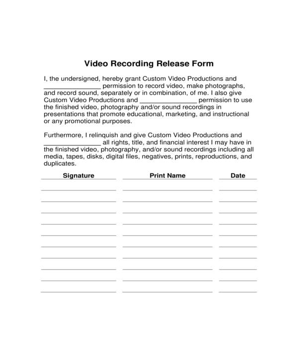 FREE 10 Video Release Forms In PDF MS Word