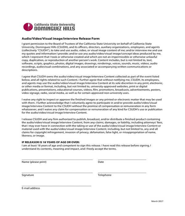 FREE 10 Video Release Forms In PDF MS Word