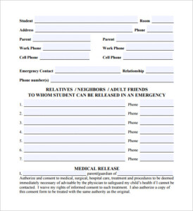 FREE 12 Sample Emergency Release Forms In PDF MS Word