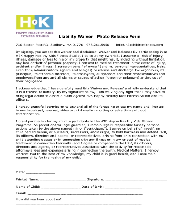 FREE 12 Sample Liability Waiver Forms In PDF MS Word
