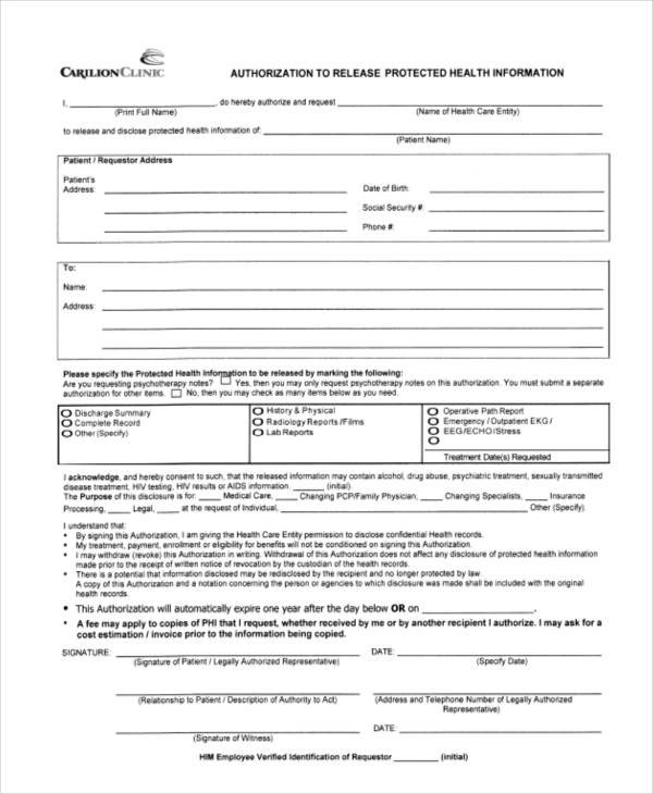 FREE 19 Patient Release Forms In PDF MS Word