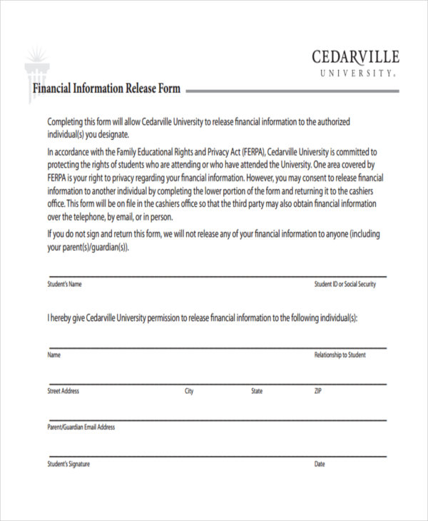 FREE 19 Sample General Release Of Information Forms In PDF Ms Word