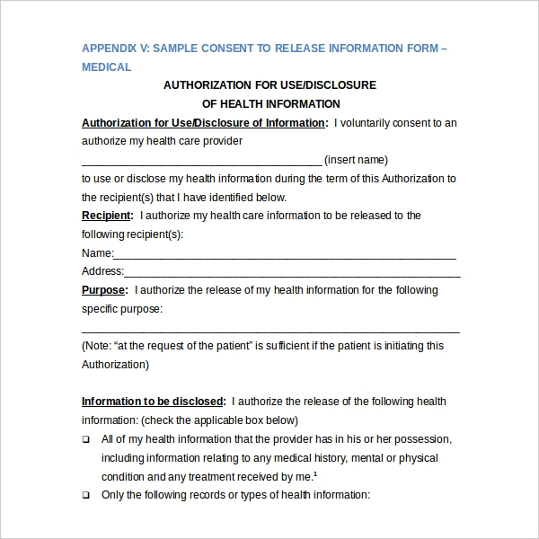 FREE 22 Sample Medical Release Forms In PDF Word Excel