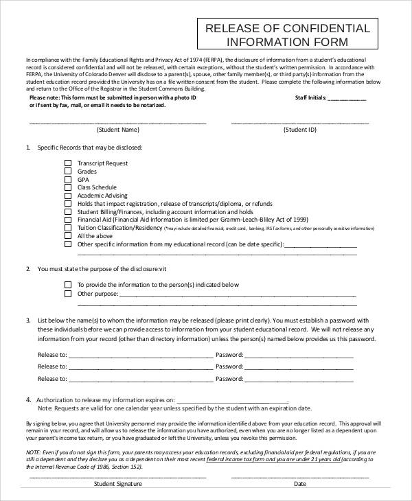 FREE 47 Printable Release Form Samples Templates In PDF MS Word