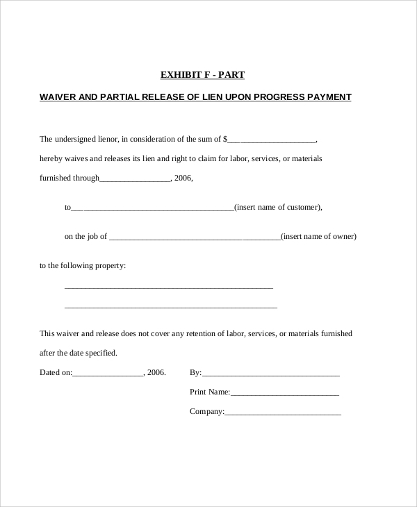 FREE 8 Sample Construction Release Forms In MS Word PDF