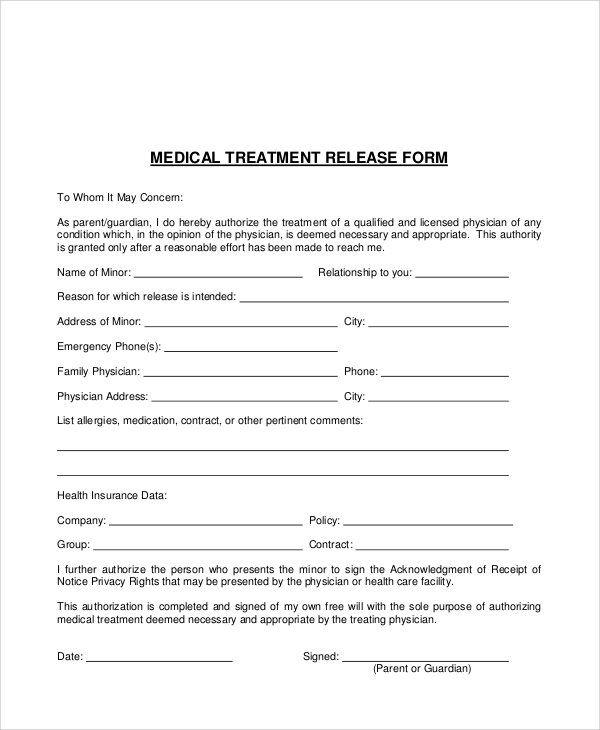 FREE 8 Sample Medical Authorization Release Forms In MS Word PDF