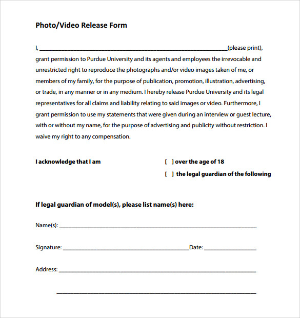 FREE 8 Sample Video Release Forms In PDF MS Word