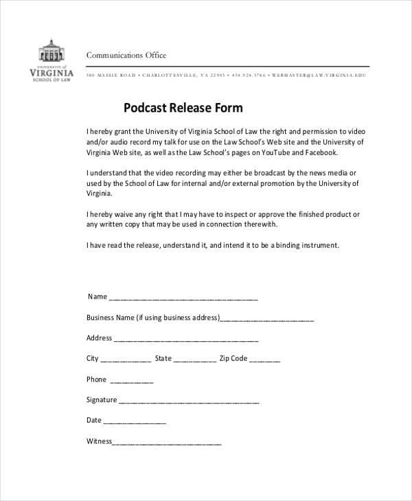 FREE 9 Sample Interview Release Forms In PDF MS Word