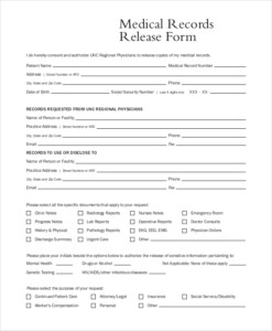 FREE 9 Sample Medical Records Release Forms In PDF MS Word