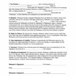 Free Car Accident Release Of Liability Form Settlement Damage Release