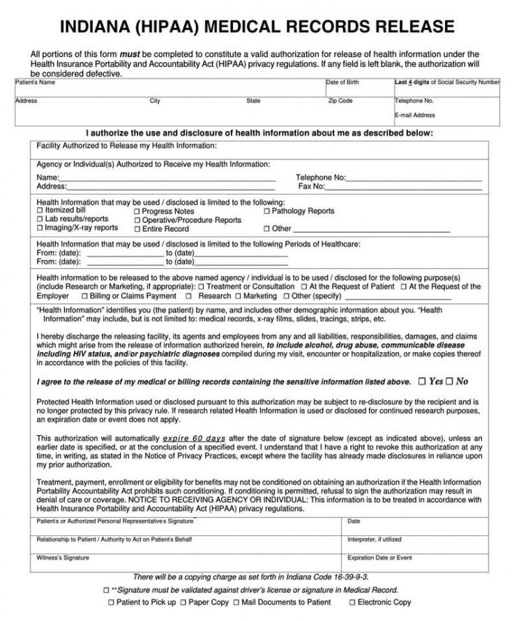Free Counseling Release Of Information Form Template PDF Example 