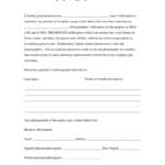 Free Generic Photo Copyright Release Form PDF EForms Free
