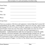 Free Georgia Horseback Riding Liability Release Form PDF 52KB 1