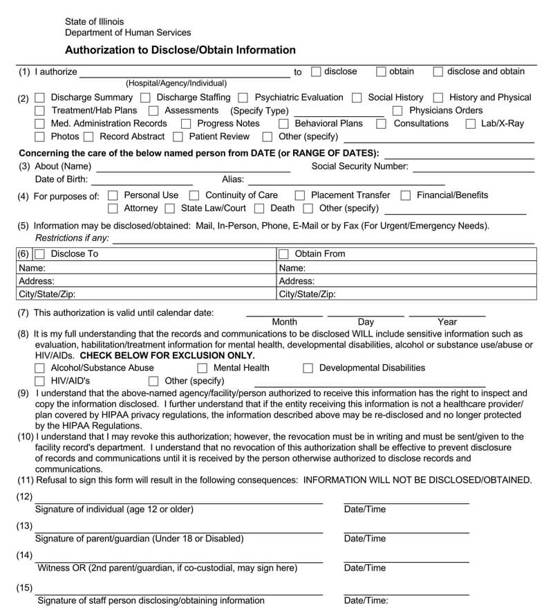 Free Medical Records Release Authorization Forms HIPAA 