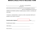 Free Minor Child Photo Release Form Word PDF EForms