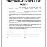 Free Photography Release Form Template