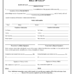 Free Printable Auto Bill Of Sale Form GENERIC