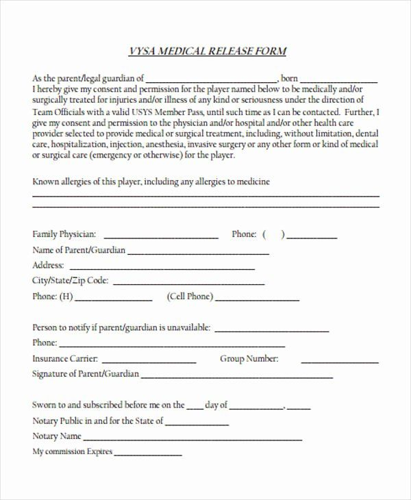 Free Printable Medical Release Form Luxury Free 23 Patient Release Form 