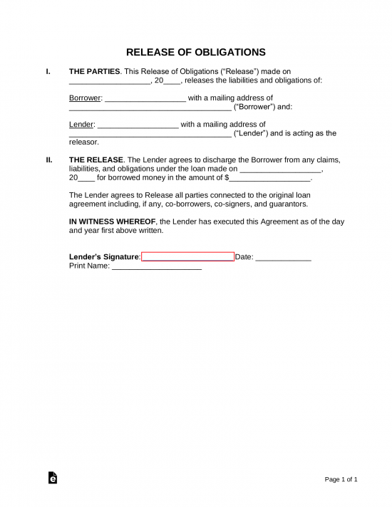 Free Promissory Note Loan Release Form Word PDF EForms