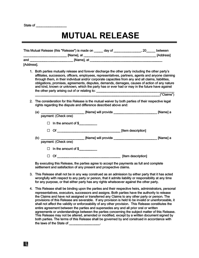 Free Release Of Liability Form Sample Waiver Form Legal Templates