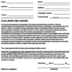 General Contractor Release Of Liability Form In 2020 Release