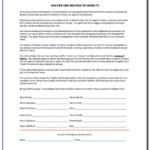 General Liability Waiver Form Canada