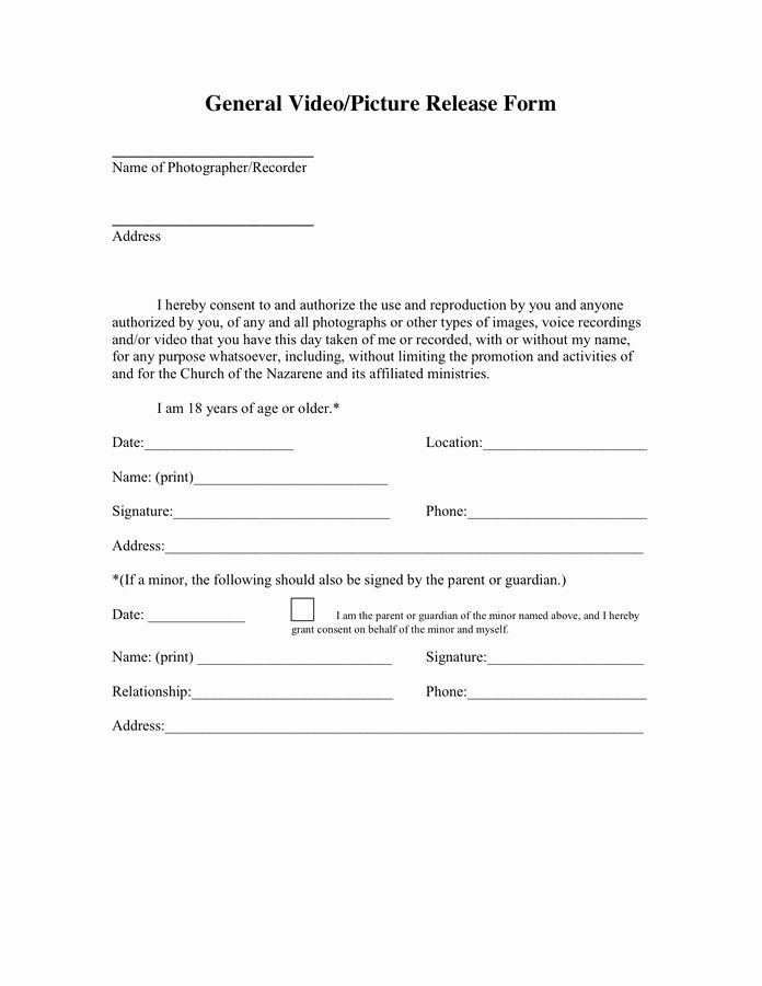 General Release Form Template Elegant General Release Form In Word And 